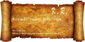 Kormányos Rózsa névjegykártya