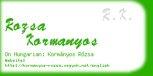 rozsa kormanyos business card